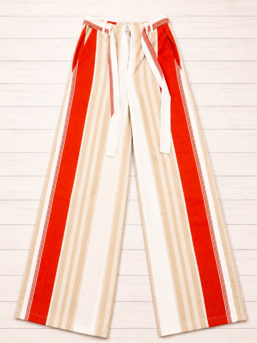 Forever 21 Contemporary Striped Wide Leg Pants Size Small
